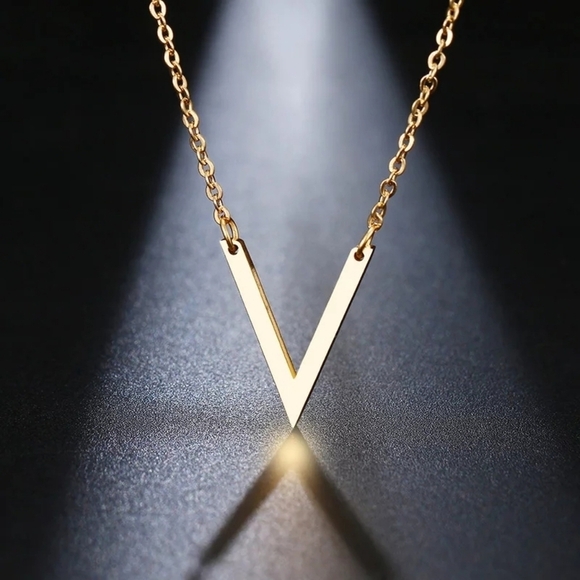 Pendant  V Necklace gold/silver formal holiday gift elegant mothers day christma - Picture 2 of 5